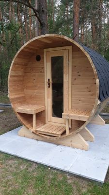 Sauna ogrodowa/ Sauna beczka 186 Mini z werandą