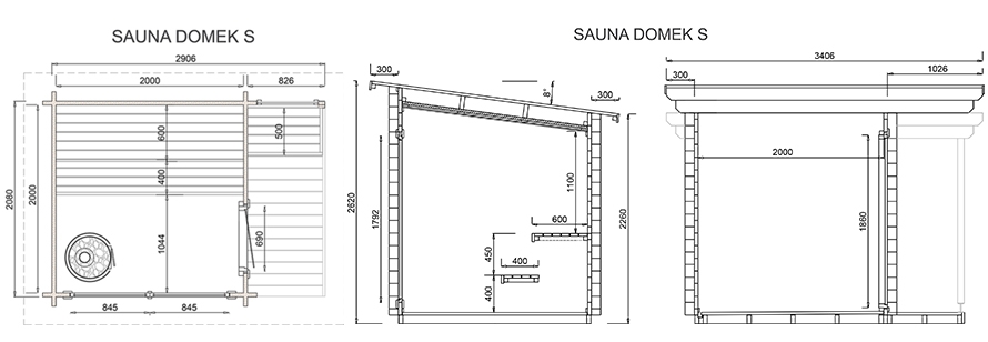Sauna-Domek-S-wymiary-S